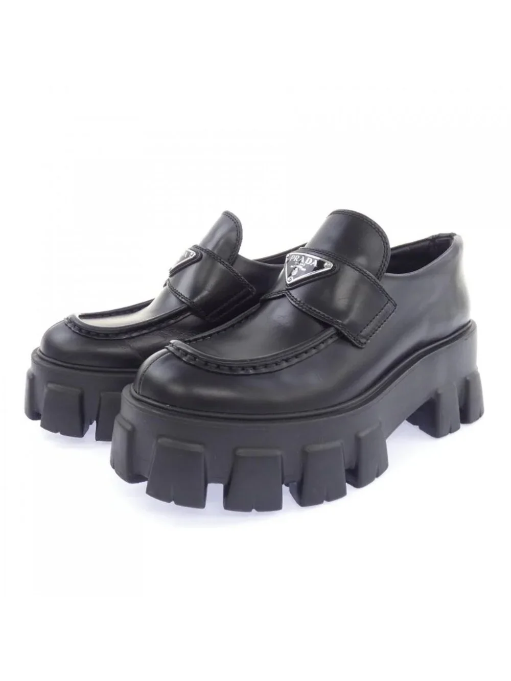 Prada Monolith Loafers Triangle Logo Shoes